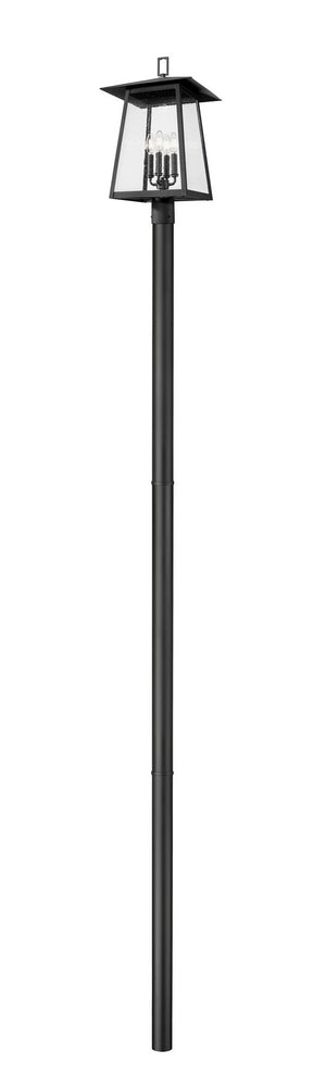 Z-Lite - 5015PHBR-5009P120-BK - Four Light Outdoor Post Mounted Fixture - Rainer - Black