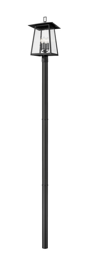 Z-Lite - 5015PHBR-5009P96-BK - Four Light Outdoor Post Mounted Fixture - Rainer - Black