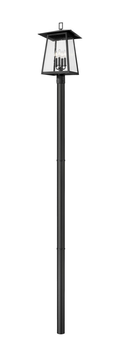 Z-Lite - 5015PHBR-5009P96-BK - Four Light Outdoor Post Mounted Fixture - Rainer - Black