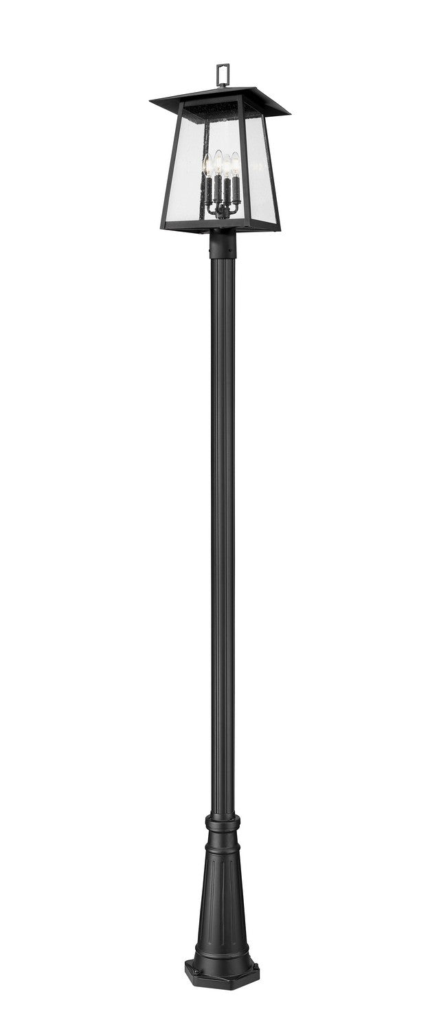 Z-Lite - 5015PHBR-5011P-BK - Four Light Outdoor Post Mounted Fixture - Rainer - Black