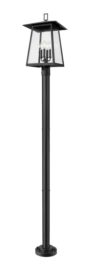 Z-Lite - 5015PHBR-5012P-BK - Four Light Outdoor Post Mounted Fixture - Rainer - Black