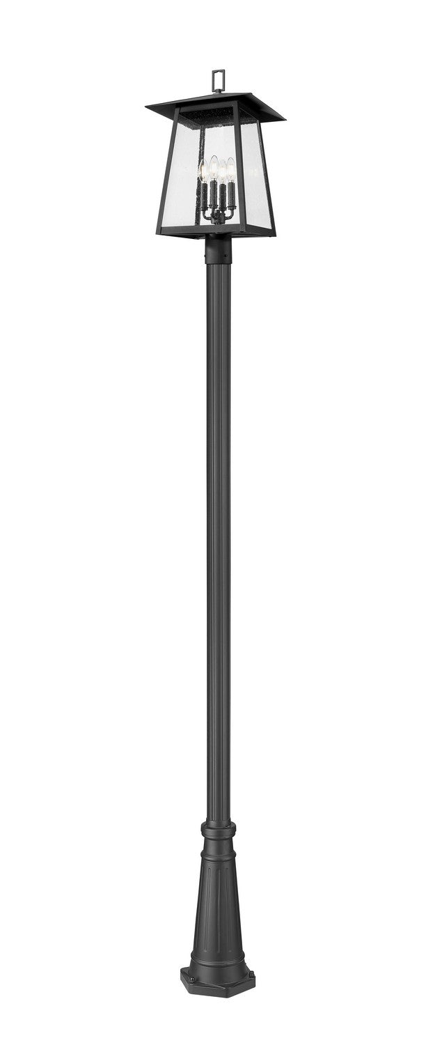 Z-Lite - 5015PHBR-519P-BK - Four Light Outdoor Post Mounted Fixture - Rainer - Black