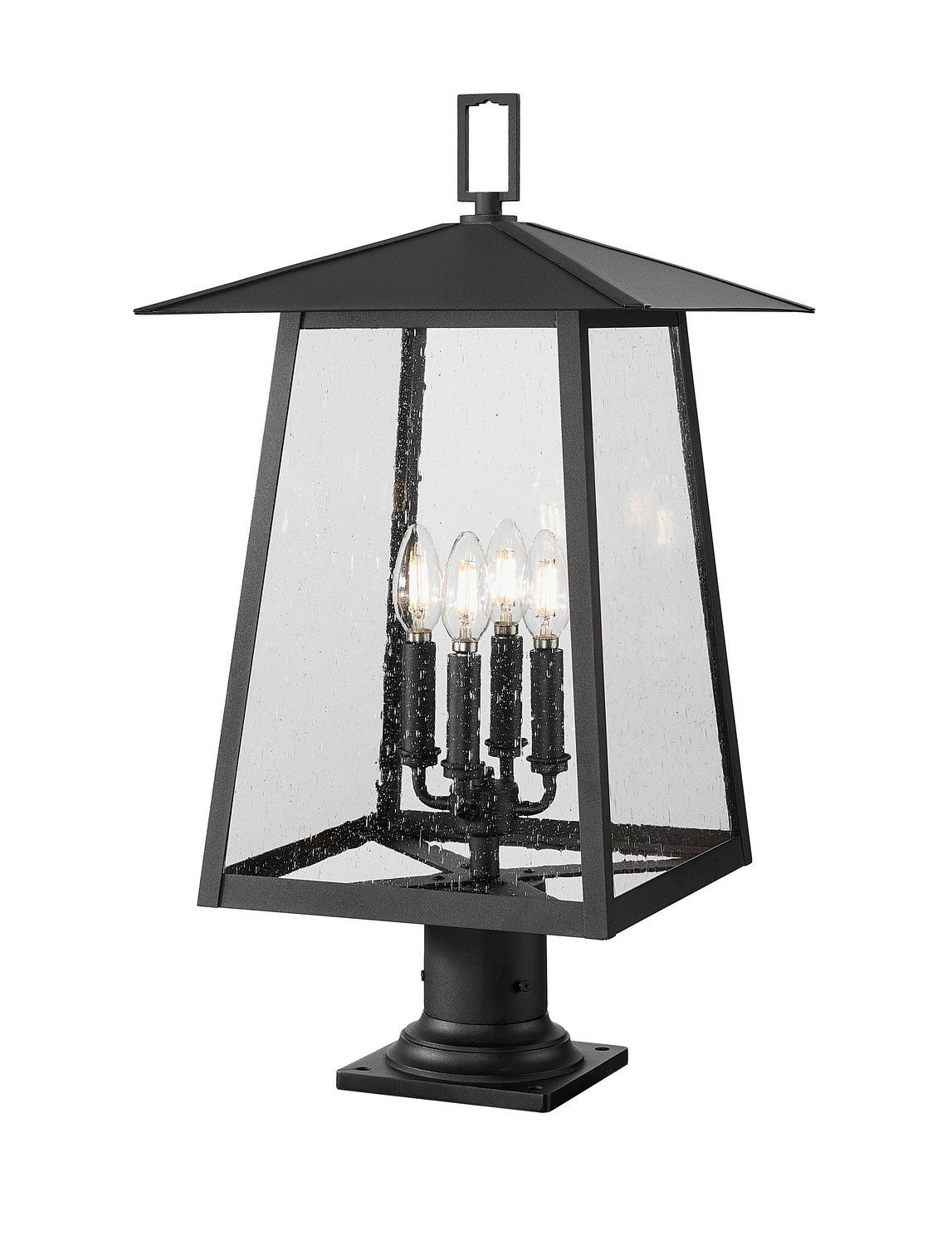 Z-Lite - 5015PHBR-533PM-BK - Four Light Outdoor Pier Mounted Fixture - Rainer - Black