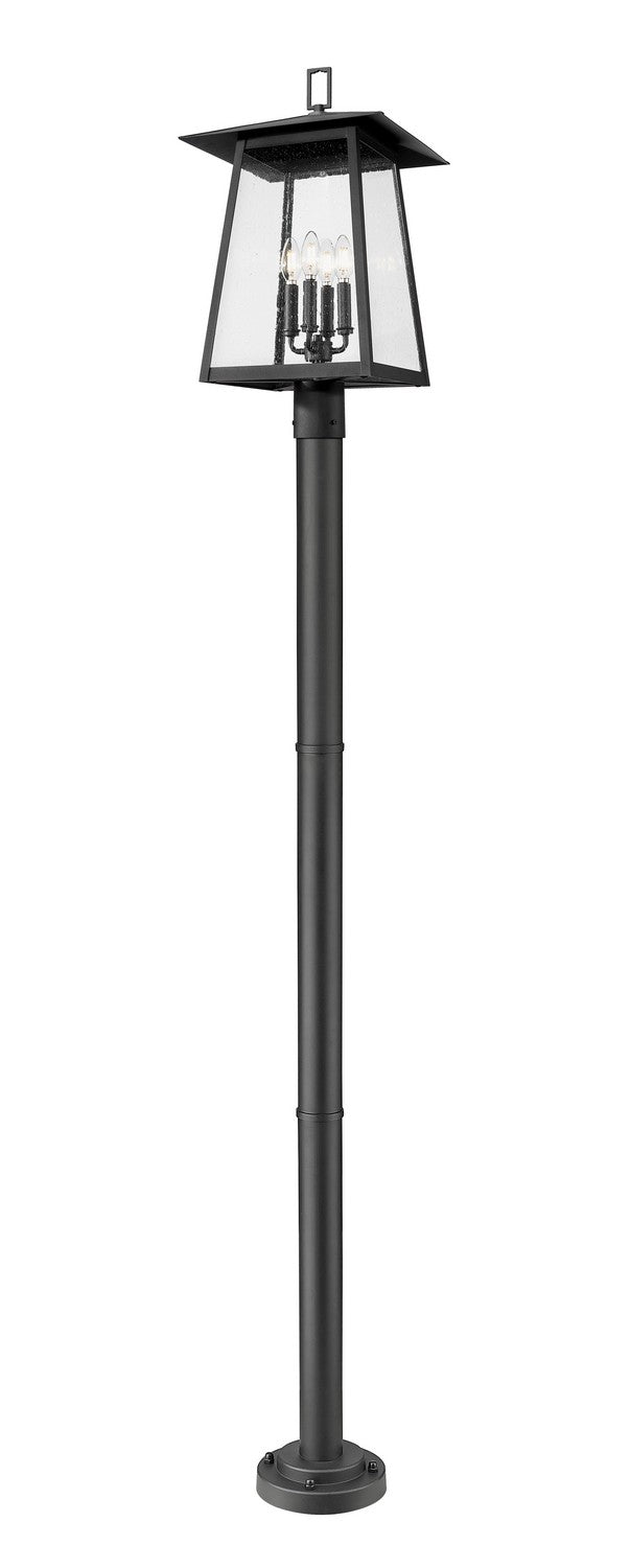 Z-Lite - 5015PHBR-567P-BK - Four Light Outdoor Post Mounted Fixture - Rainer - Black