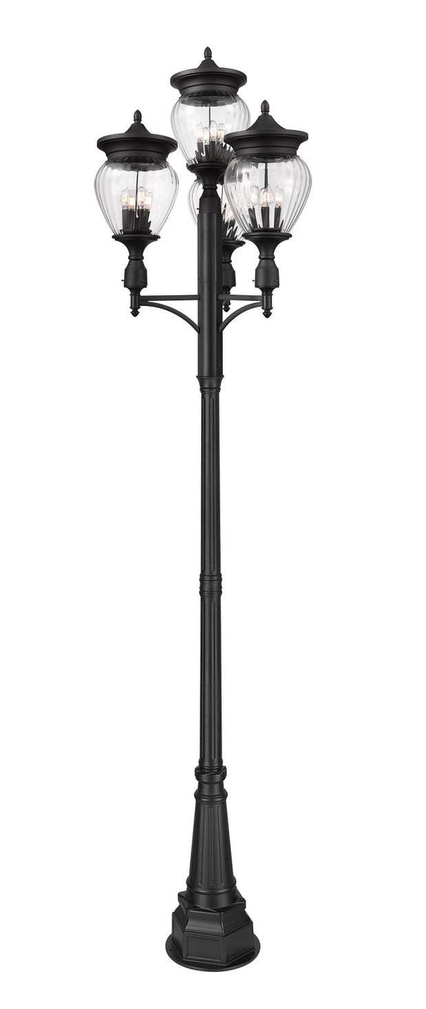 Z-Lite - 5016PHBR-4-564P-BK - Four Light Outdoor Post Mounted Fixture - Davina - Black