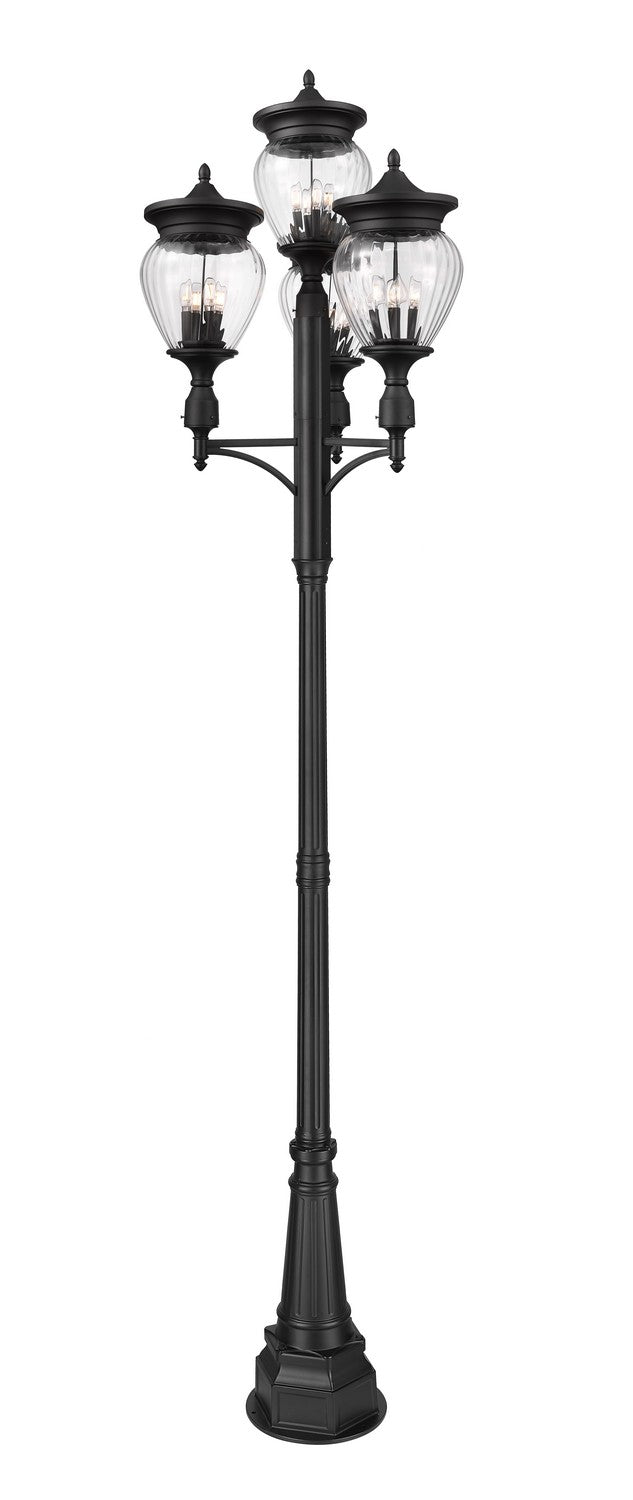Z-Lite - 5016PHBR-4-564P-BK - Four Light Outdoor Post Mounted Fixture - Davina - Black
