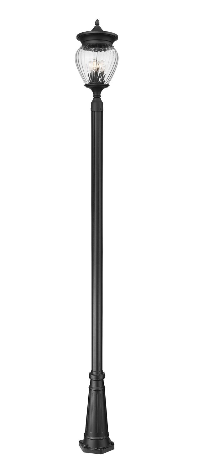 Z-Lite - 5016PHBR-5011P-BK - Four Light Outdoor Post Mounted Fixture - Davina - Black