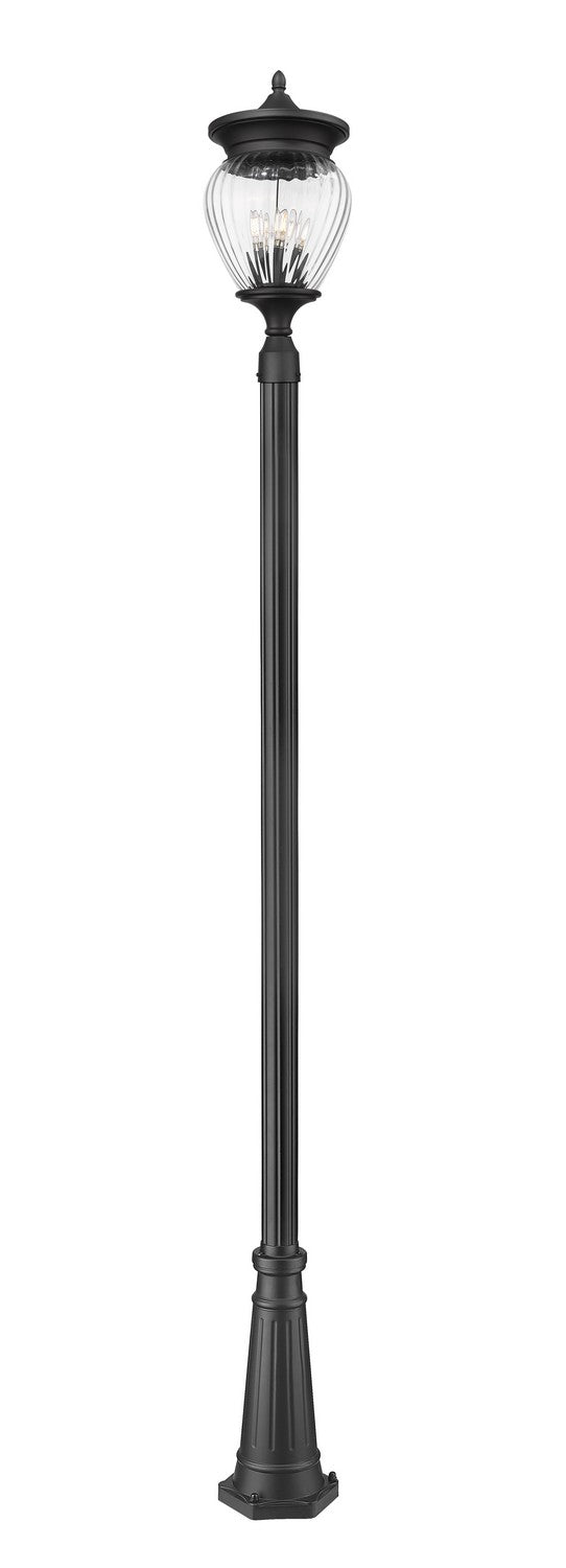 Z-Lite - 5016PHBR-519P-BK - Four Light Outdoor Post Mounted Fixture - Davina - Black