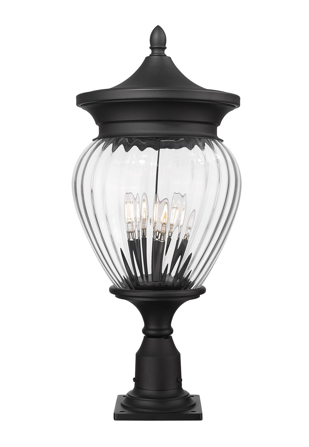 Z-Lite - 5016PHBR-533PM-BK - Four Light Outdoor Pier Mounted Fixture - Davina - Black