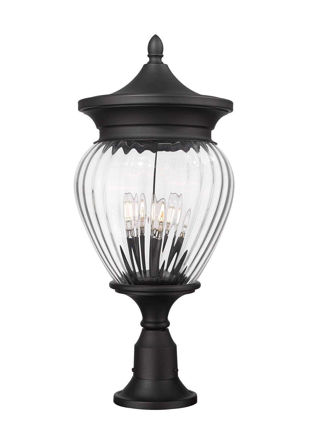 Z-Lite - 5016PHBR-553PM-BK - Four Light Outdoor Pier Mounted Fixture - Davina - Black