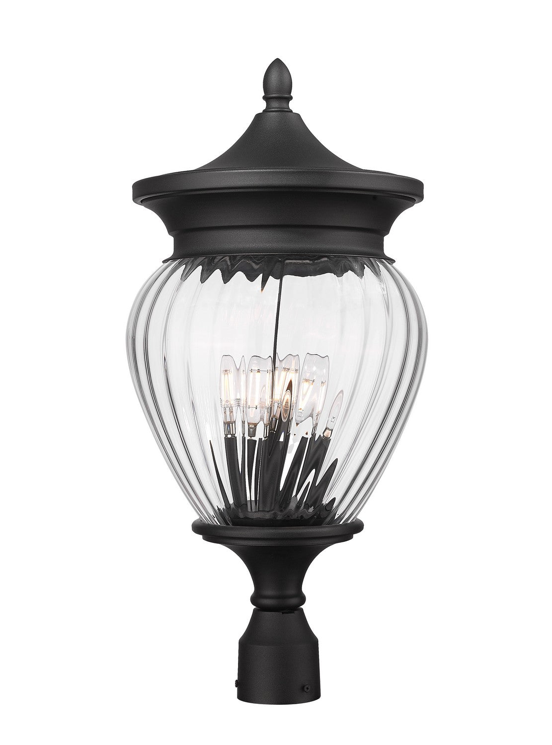 Z-Lite - 5016PHBR-BK - Four Light Outdoor Post Mount Fixture - Davina - Black