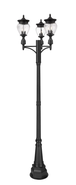 Z-Lite - 5016PHMR-3-564P-BK - Three Light Outdoor Post Mounted Fixture - Davina - Black