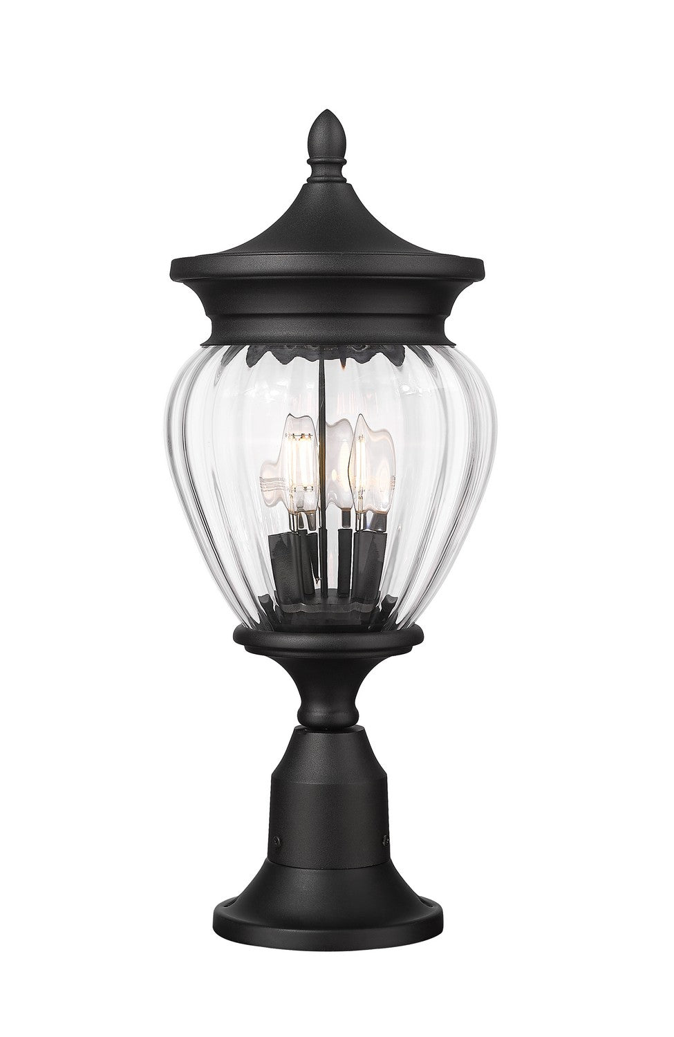 Z-Lite - 5016PHMR-553PM-BK - Three Light Outdoor Pier Mounted Fixture - Davina - Black
