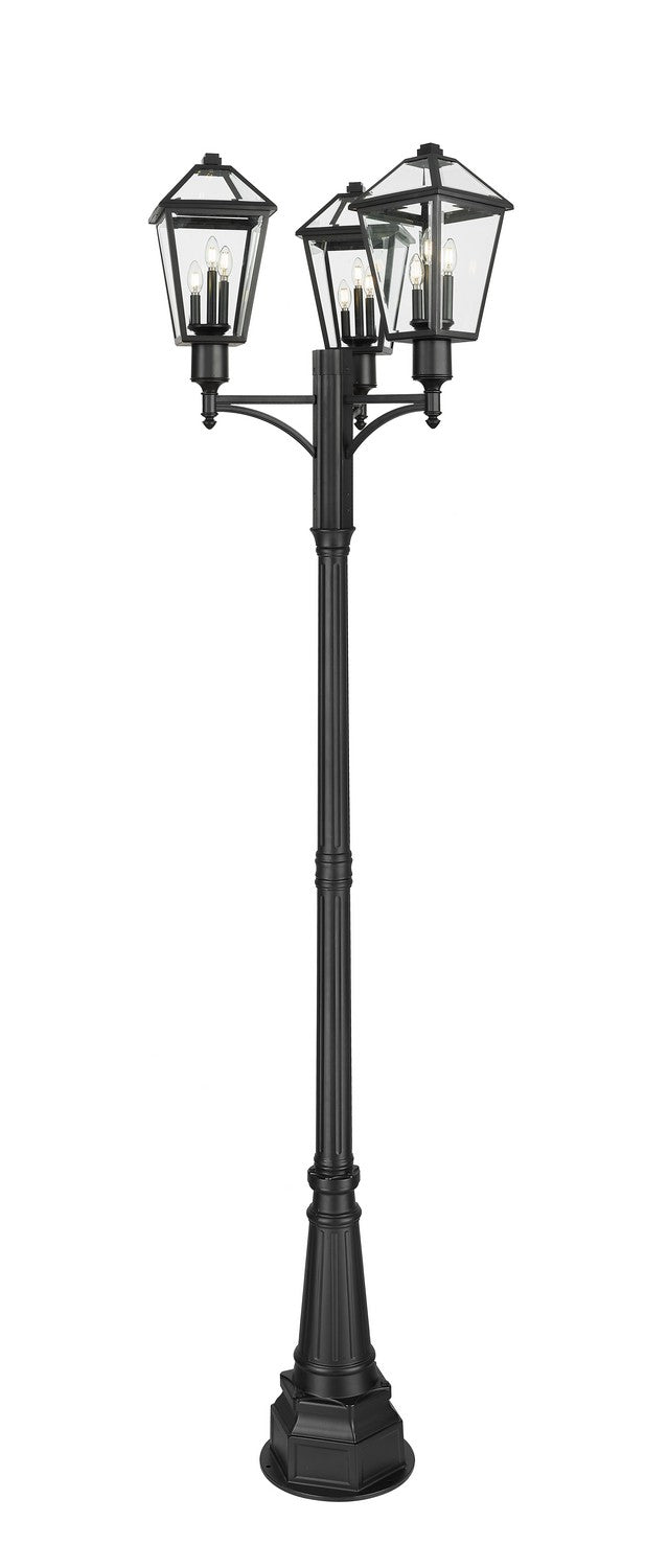 Z-Lite - 579PHBR-3-564P-BK - Three Light Outdoor Post Mount - Talbot - Black