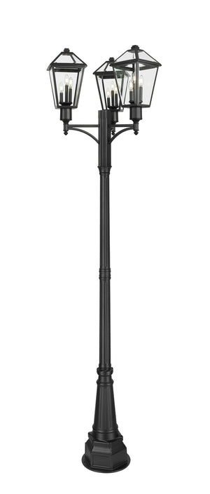 Z-Lite - 579PHBR-3-564P-BK - Three Light Outdoor Post Mount Fixture - Talbot - Black