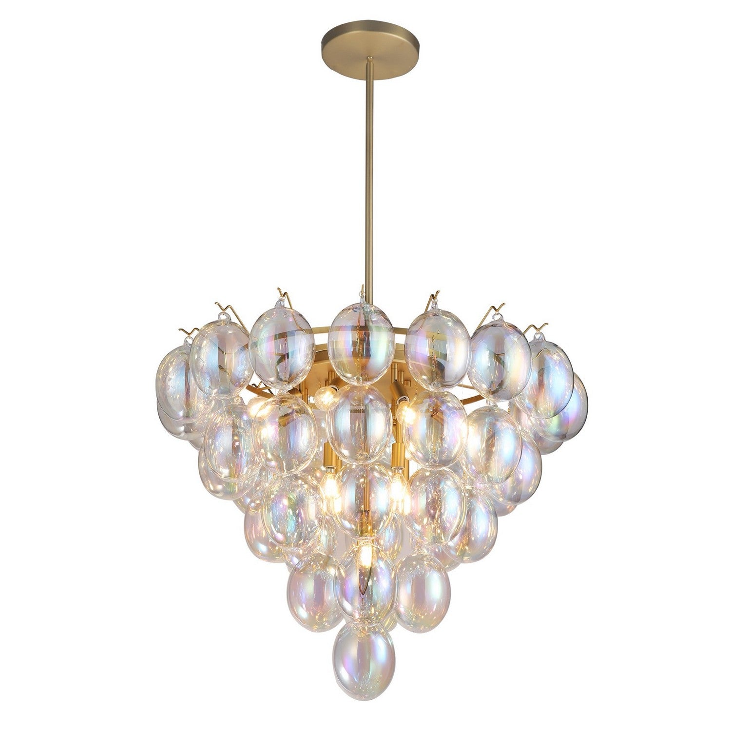 Artcraft - AC11994LU - 13 Light Chandelier - Globo - Brushed Brass, Iridescent