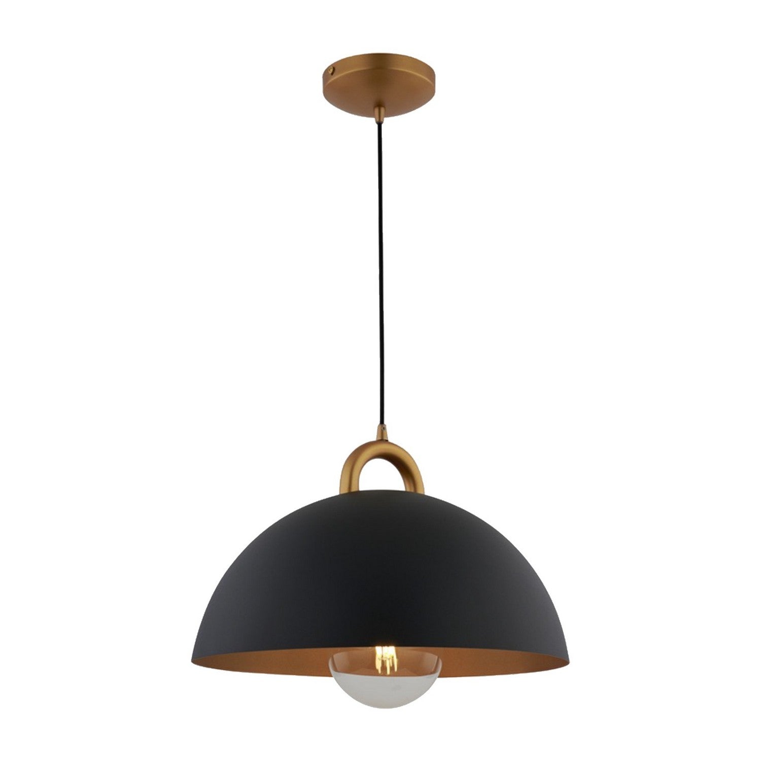 Artcraft - AC12000BB - One Light Pendant - Pantheon - Black, Rust Brass