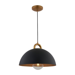 Artcraft - AC12000BB - One Light Pendant - Pantheon - Black, Rust Brass