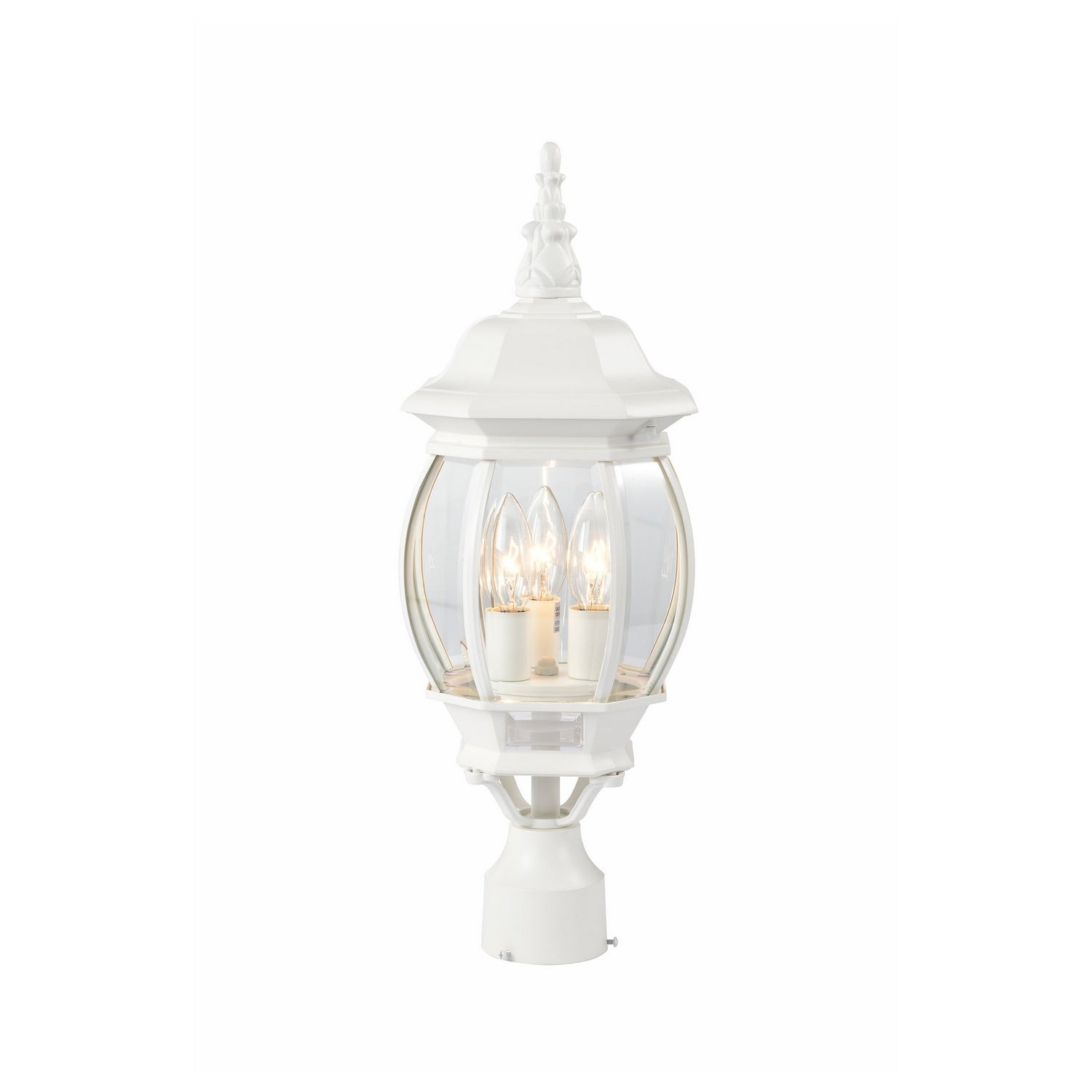 Nuvo Lighting - 60-897 - Three Light Post Lantern - Central Park - White