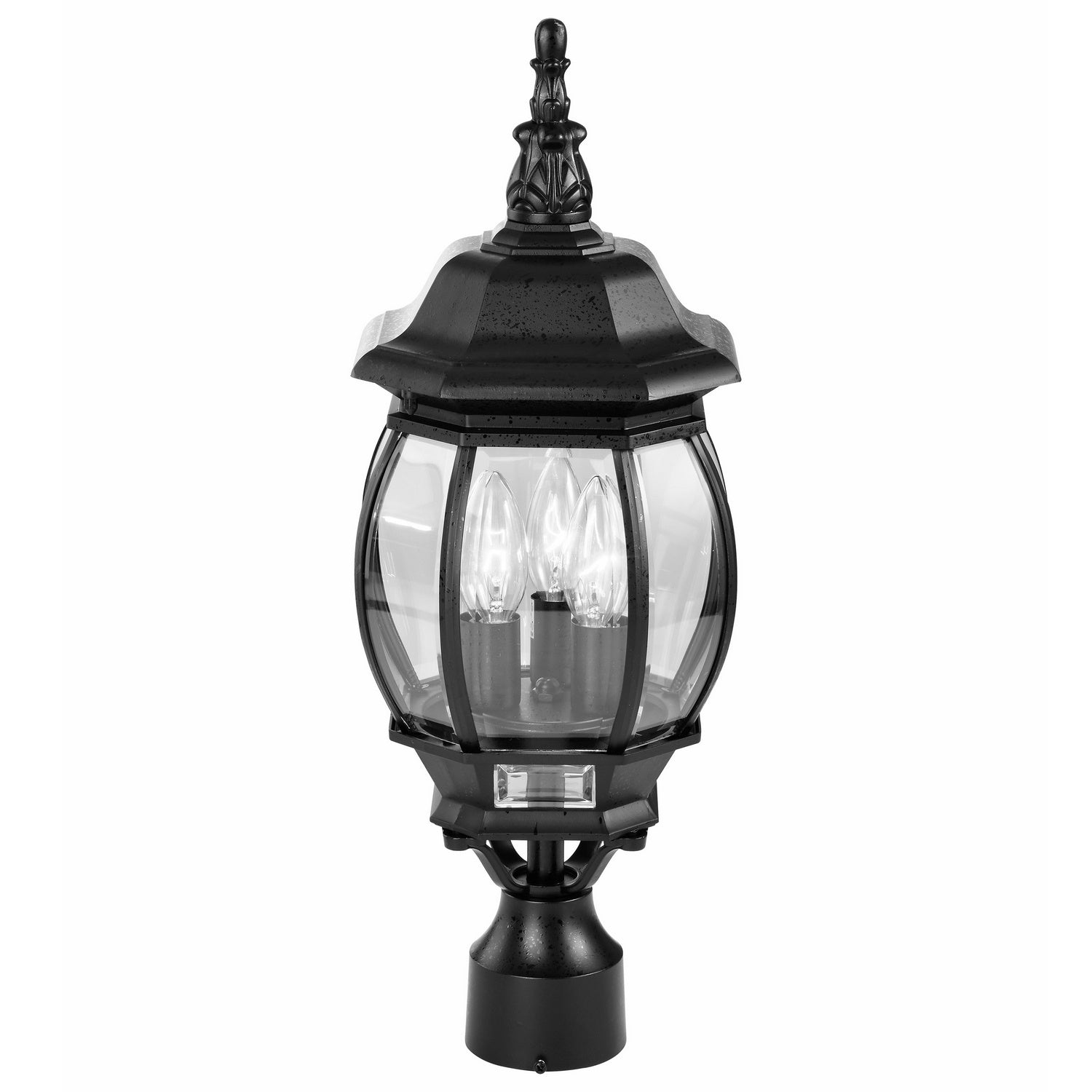 Nuvo Lighting - 60-899 - Three Light Post Lantern - Central Park - Textured Black