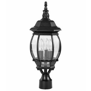 Nuvo Lighting - 60-899 - Three Light Post Lantern - Central Park - Textured Black