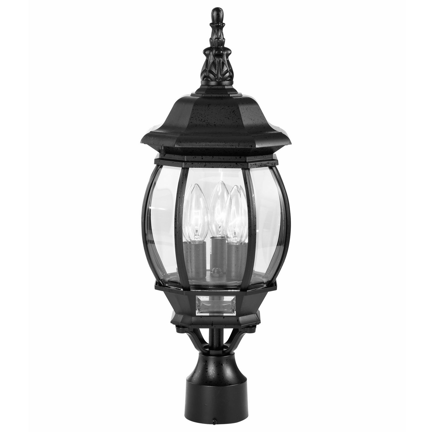 Nuvo Lighting - 60-899 - Three Light Post Lantern - Central Park - Textured Black