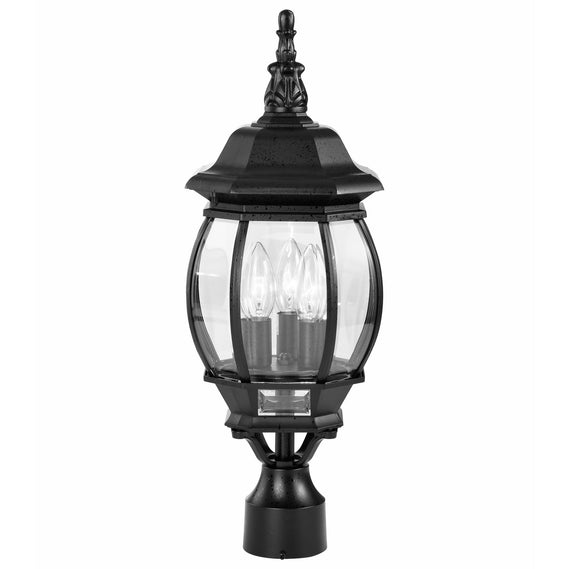 Nuvo Lighting - 60-899 - Three Light Post Lantern - Central Park - Textured Black