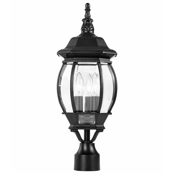 Nuvo Lighting - 60-899 - Three Light Post Lantern - Central Park - Textured Black