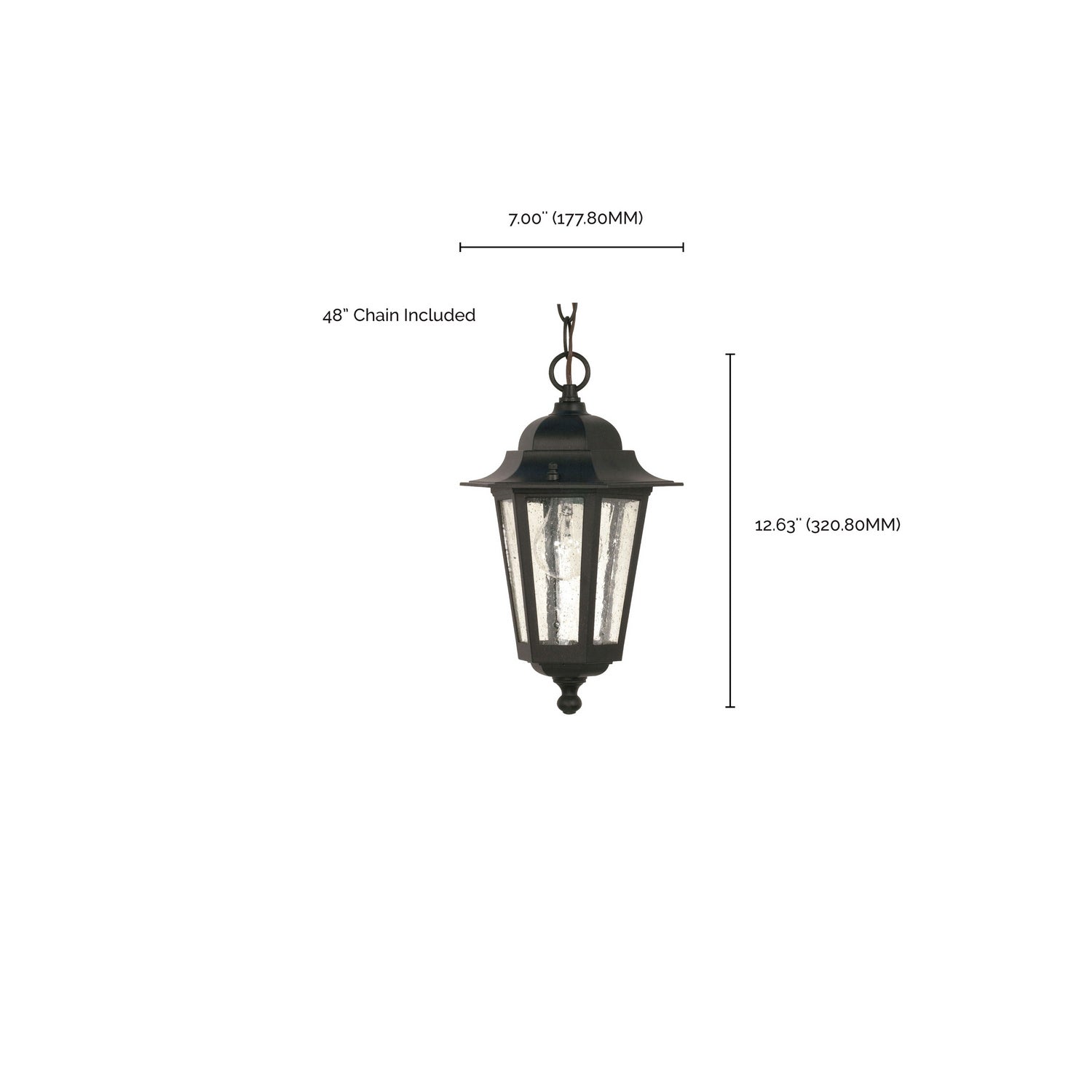 Nuvo Lighting - 60-993 - One Light Hanging Lantern - Cornerstone - Textured Black