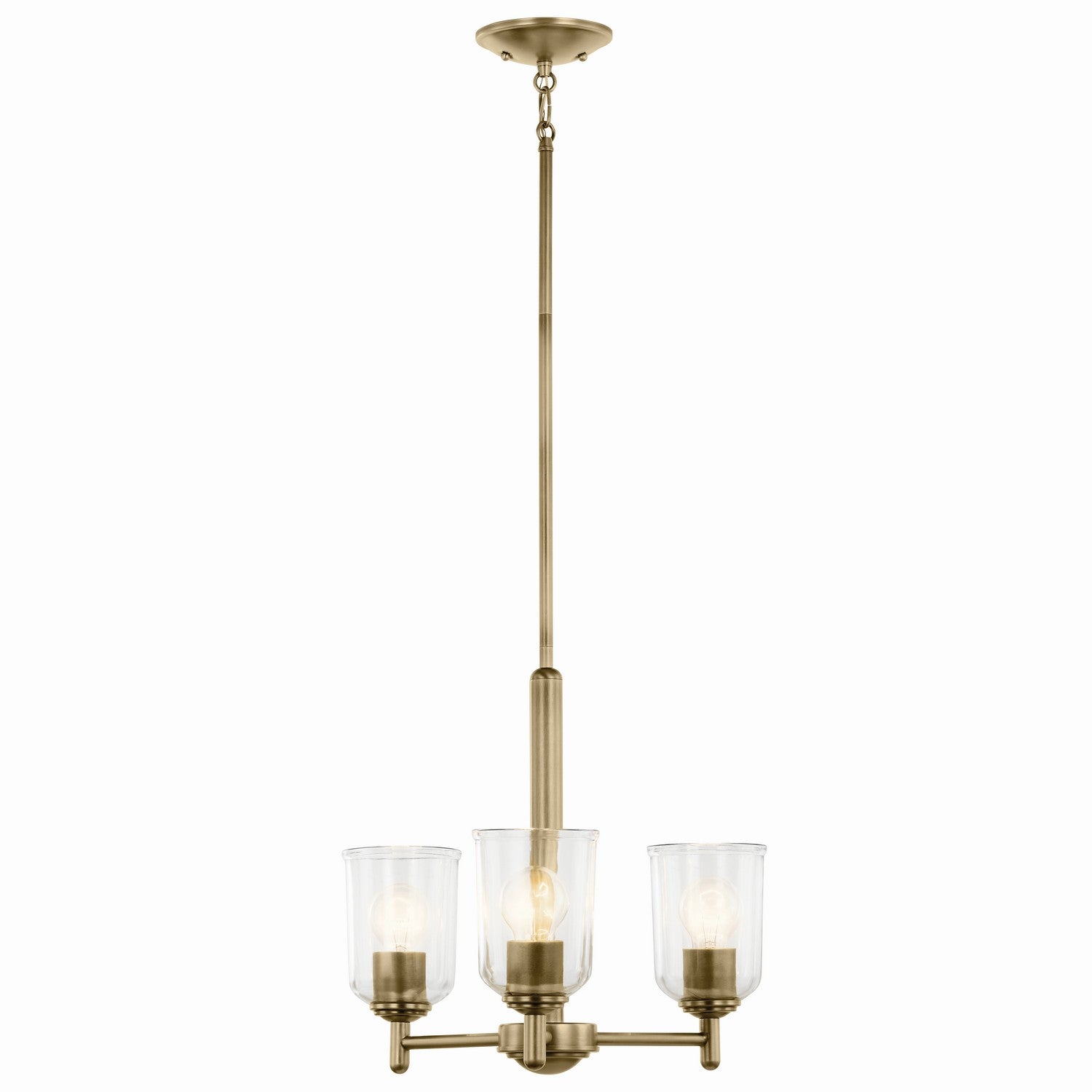 Kichler - 43670NBRCLR - Three Light Mini Chandelier - Shailene - Natural Brass