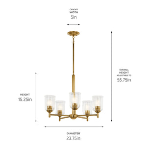 Kichler - 43671NBRCLR - Five Light Chandelier - Shailene - Natural Brass