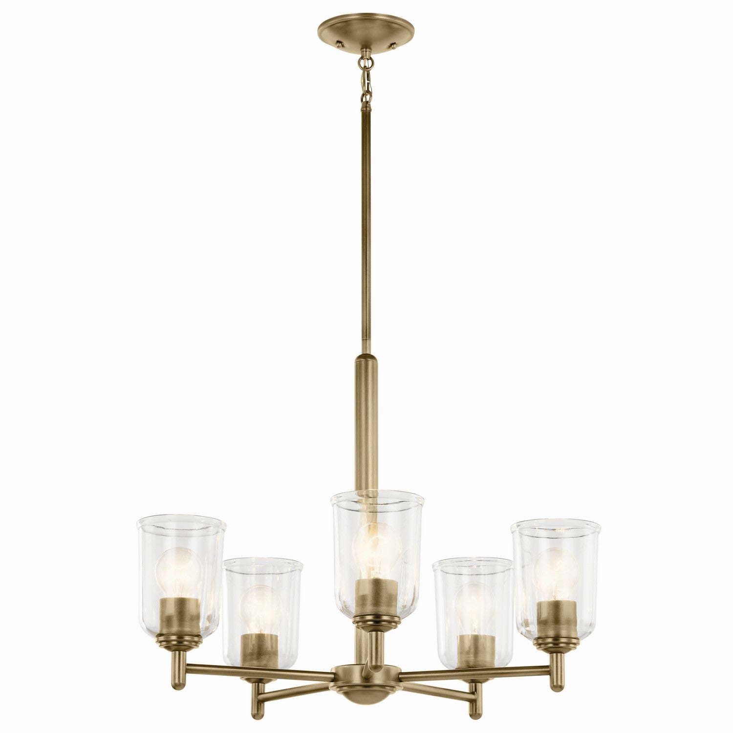 Kichler - 43671NBRCLR - Five Light Chandelier - Shailene - Natural Brass