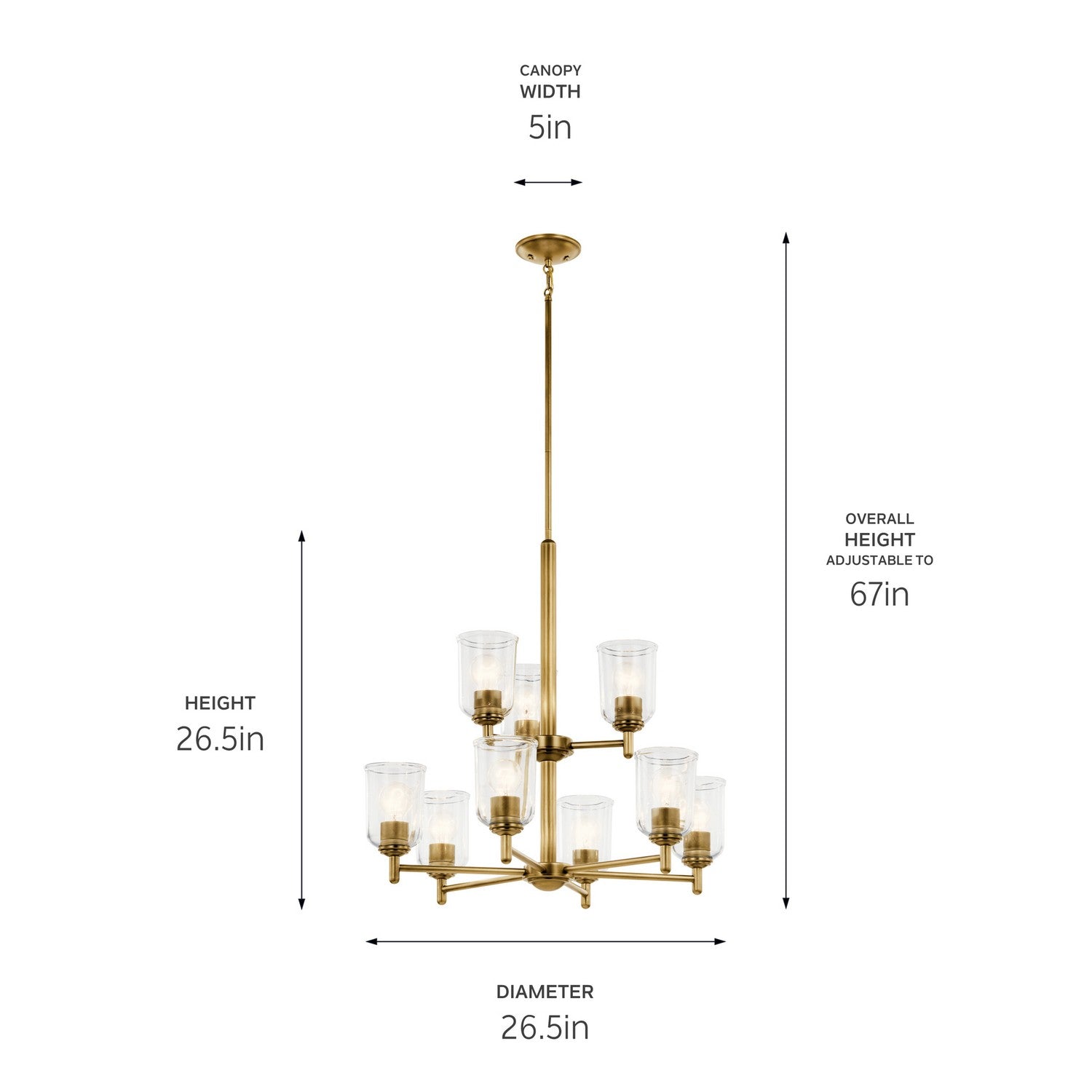 Kichler - 43672NBRCLR - Nine Light Chandelier - Shailene - Natural Brass