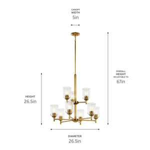 Kichler - 43672NBRCLR - Nine Light Chandelier - Shailene - Natural Brass