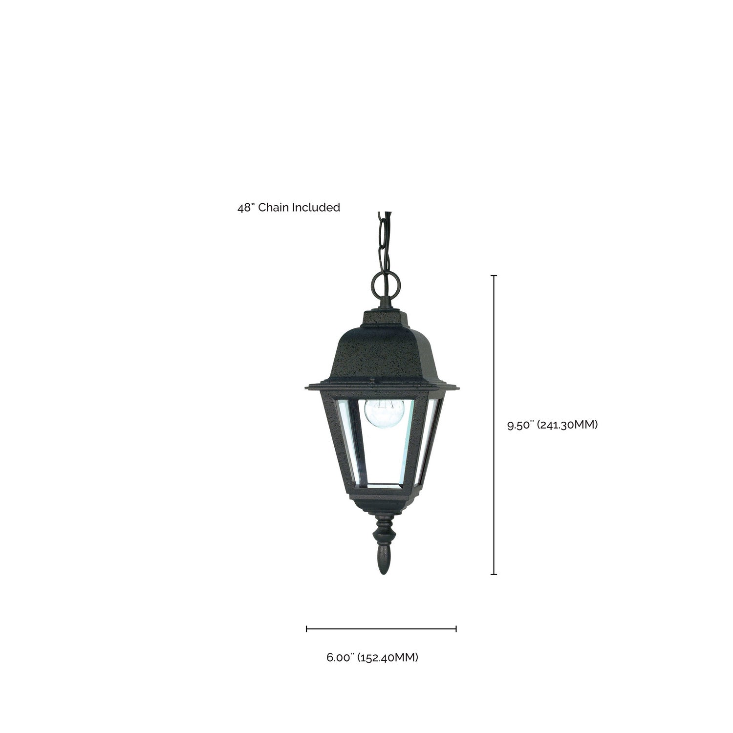 Nuvo Lighting - 60-489 - One Light Hanging Lantern - Briton - Textured Black