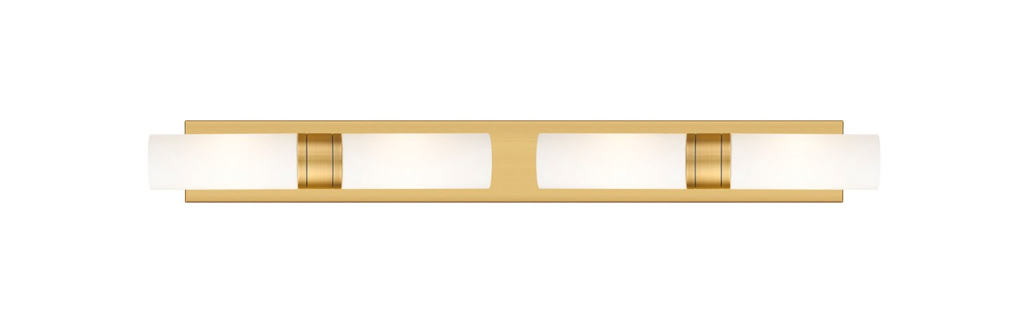 Innovations - 617S-4W-BB-G617-8WH - Four Light Bath Vanity - Downtown Urban - Brushed Brass