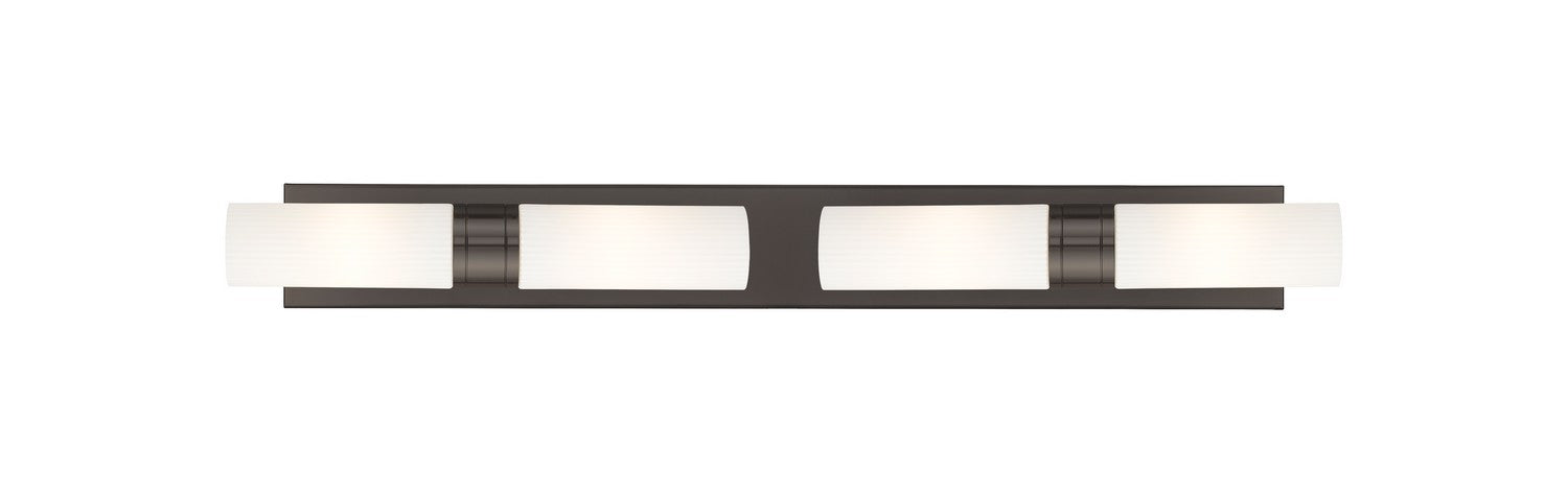 Innovations - 617S-4W-OB-G617-8SWH - Four Light Bath Vanity - Downtown Urban - Oil Rubbed Bronze