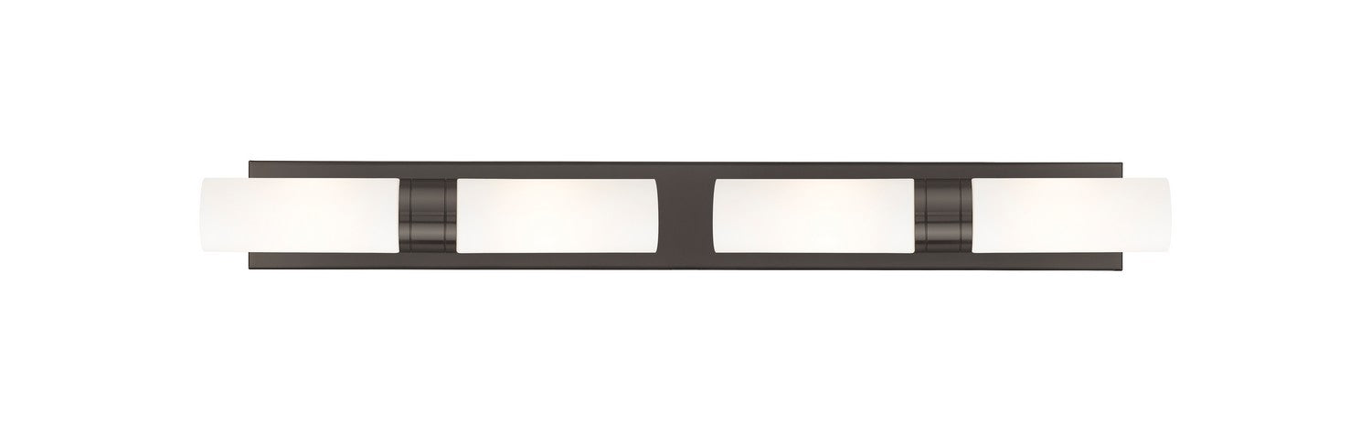 Innovations - 617S-4W-OB-G617-8WH - Four Light Bath Vanity - Downtown Urban - Oil Rubbed Bronze