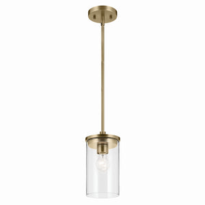 Kichler - 43996NBR - One Light Mini Pendant - Crosby - Natural Brass