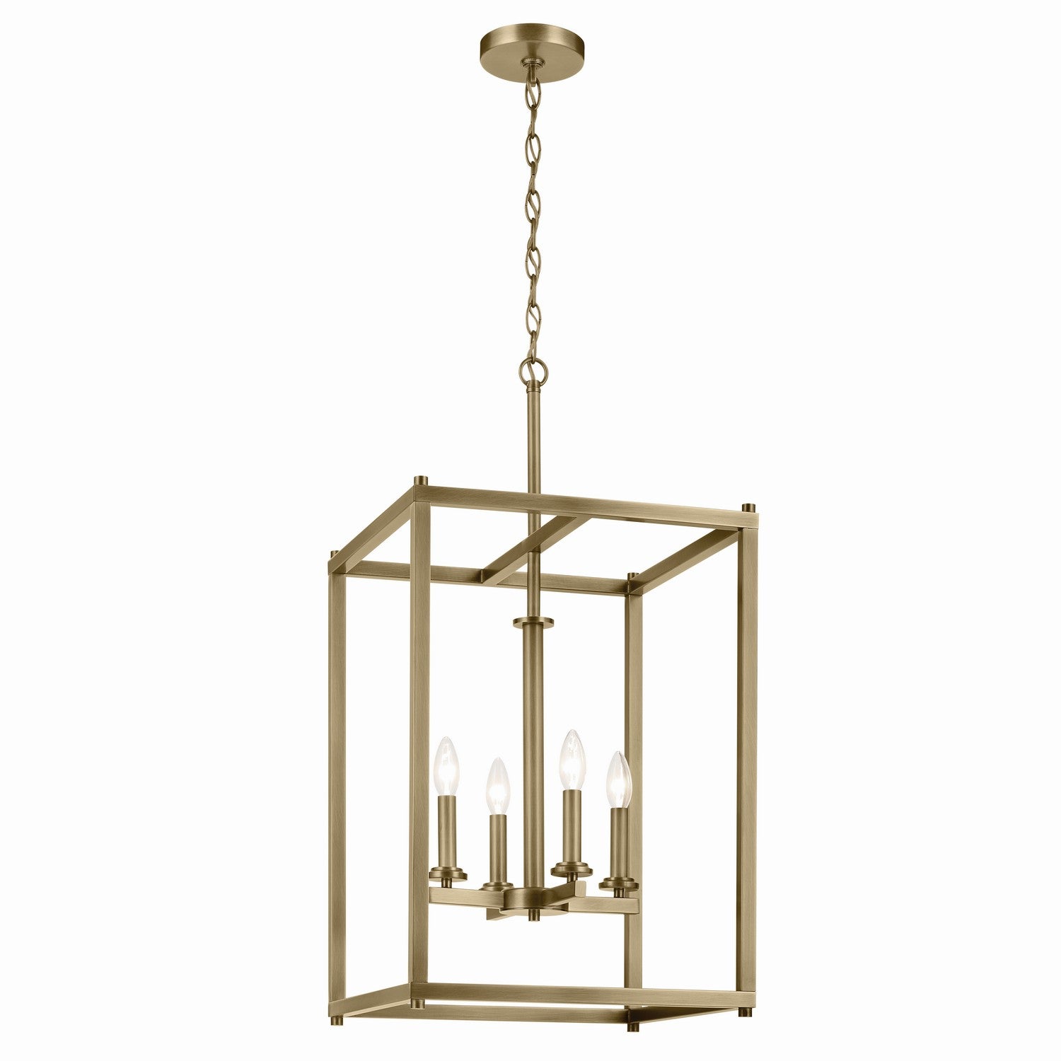 Kichler - 43998NBR - Four Light Foyer Pendant - Crosby - Natural Brass