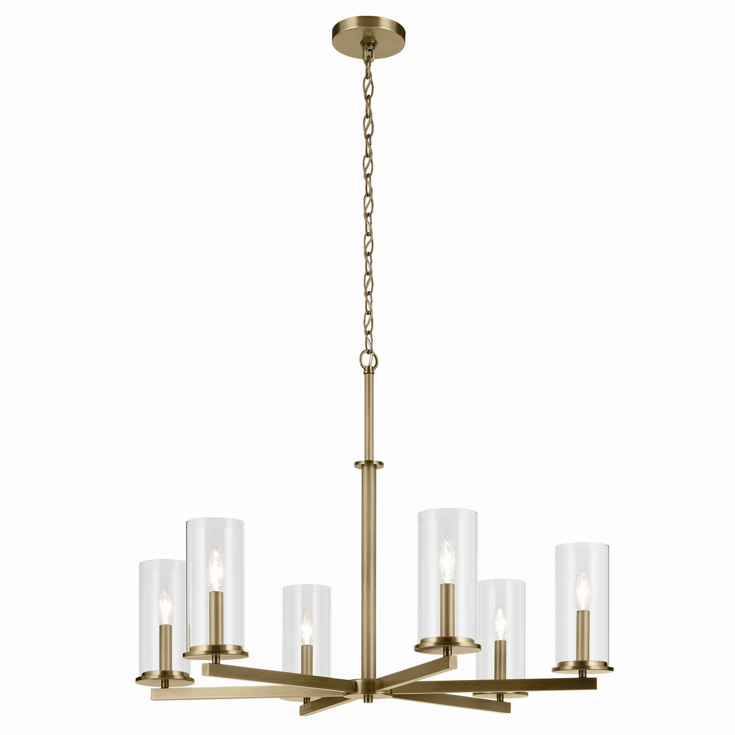 Kichler - 44013NBR - Six Light Chandelier - Crosby - Natural Brass