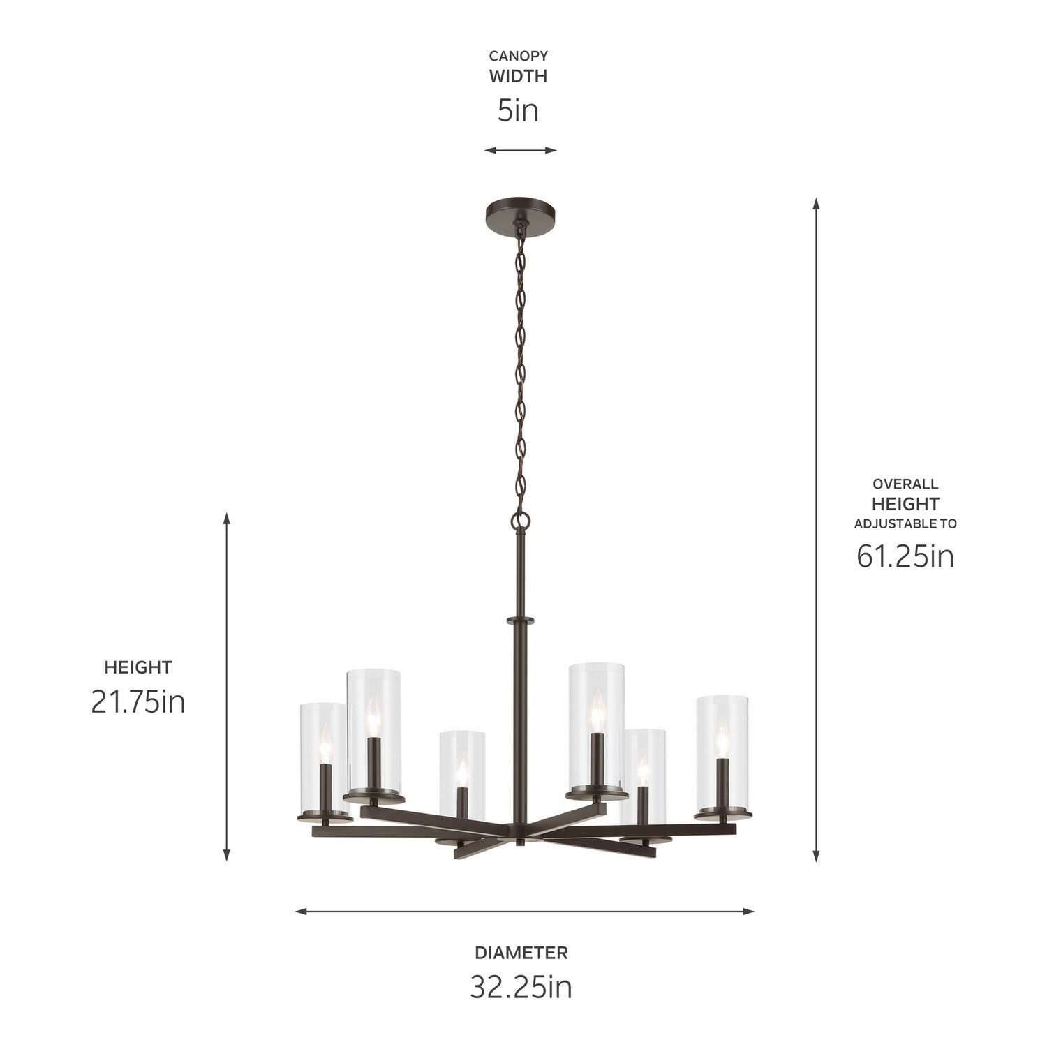 Kichler - 44013OZ - Six Light Chandelier - Crosby - Olde Bronze