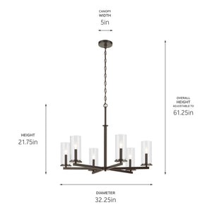 Kichler - 44013OZ - Six Light Chandelier - Crosby - Olde Bronze