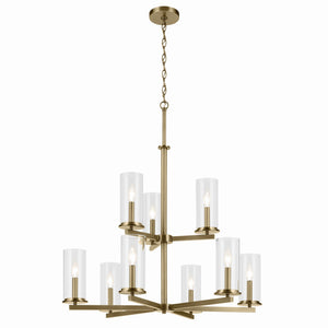 Kichler - 44014NBR - Nine Light Chandelier - Crosby - Natural Brass