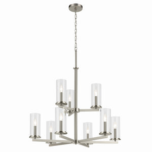 Kichler - 44014NI - Nine Light Chandelier - Crosby - Brushed Nickel