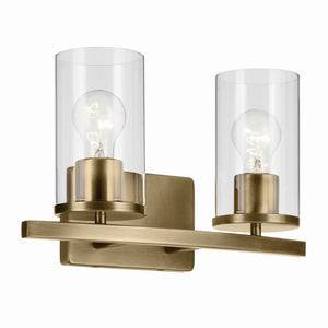 Kichler - 45496NBRCLR - Two Light Vanity - Crosby - Natural Brass