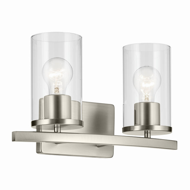 Kichler - 45496NICLR - Two Light Vanity - Crosby - Brushed Nickel