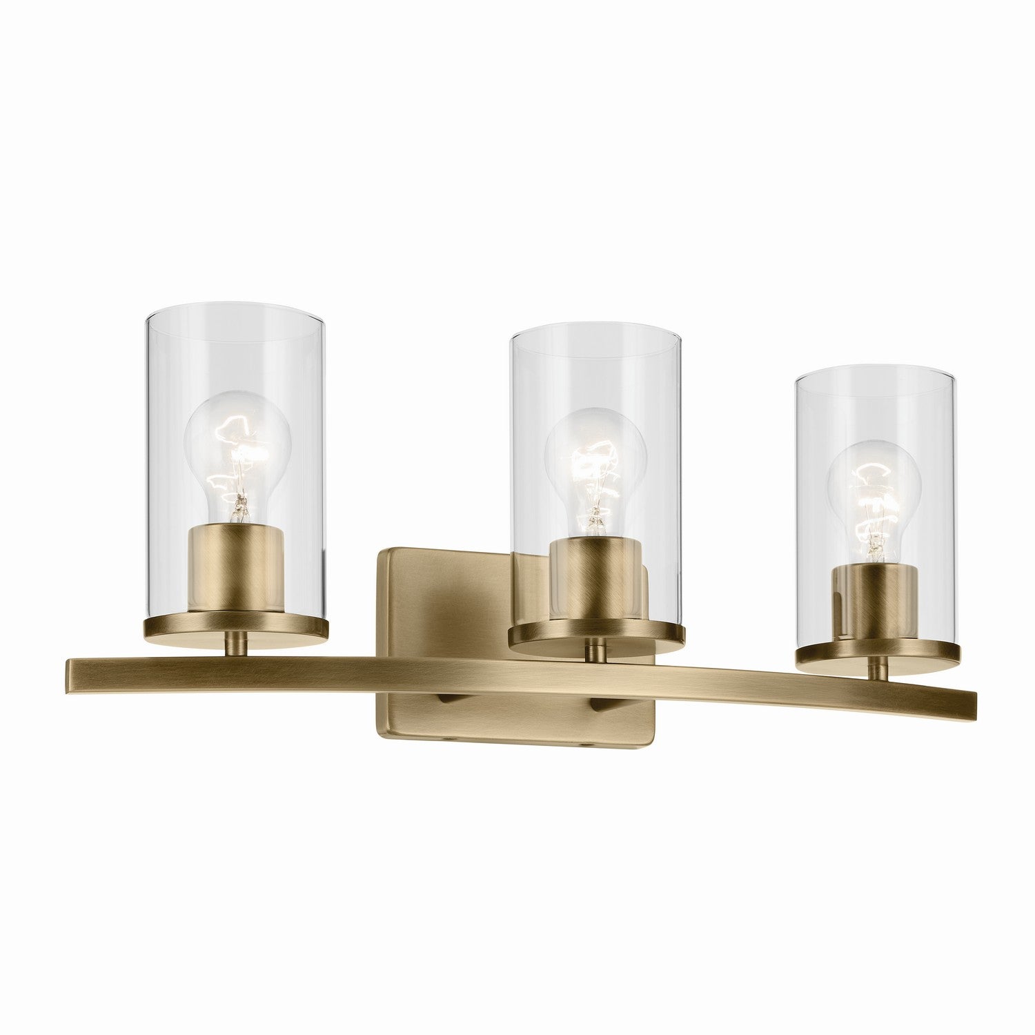 Kichler - 45497NBRCLR - Three Light Vanity - Crosby - Natural Brass