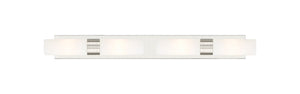 Innovations - 617S-4W-SN-G617-8WH - Four Light Bath Vanity - Downtown Urban - Satin Nickel