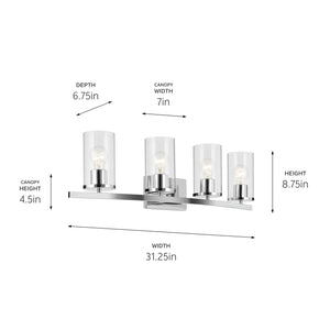 Kichler - 45498CHCLR - Four Light Bath - Crosby - Chrome
